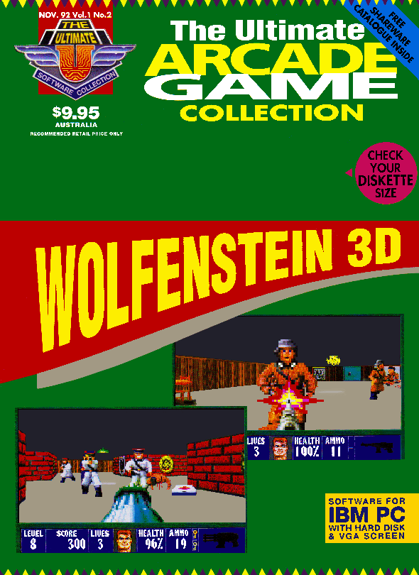 The Ultimate Arcade Game Collection November 92 Volume 1 Number 2 - Wolfenstein 3D on the cover